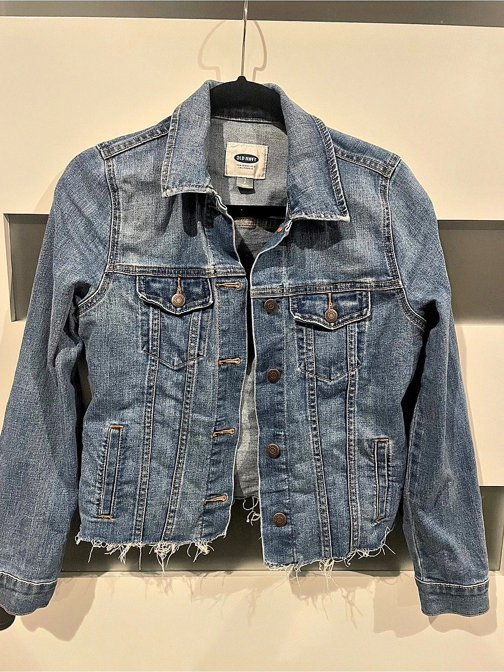 Old Navy Denim Raw Hem Jacket Size Small